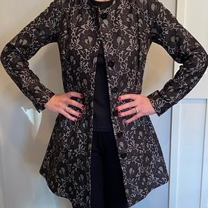Elegant blazer by Cabe in black lace pattern.